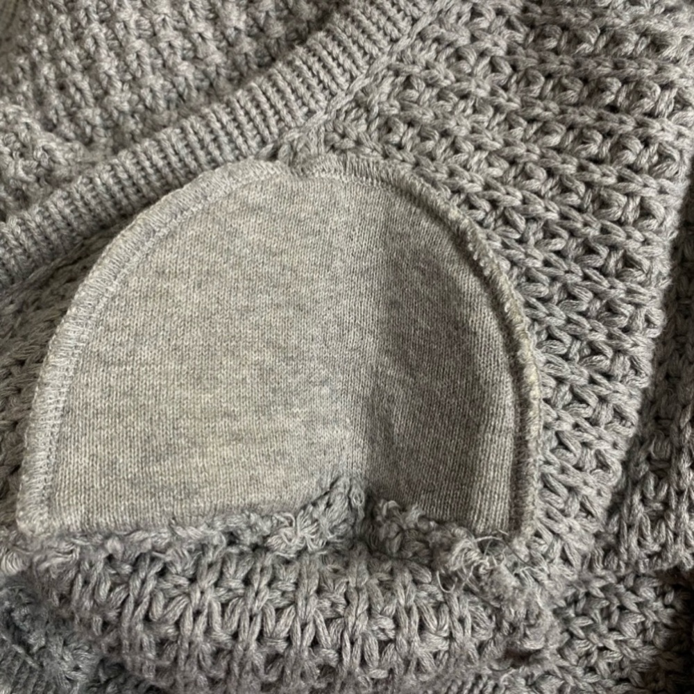 Iris Setlakwe gray textured knit button-front car… - image 8